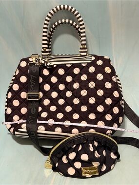 Betsey Johnson Large crossbody Polka Dot & leapord - with Matching Pouch